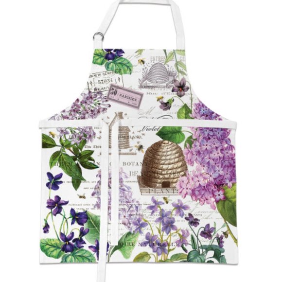 Michel Design Works Cotton Apron Lilac & Violets - Picture 2 of 2